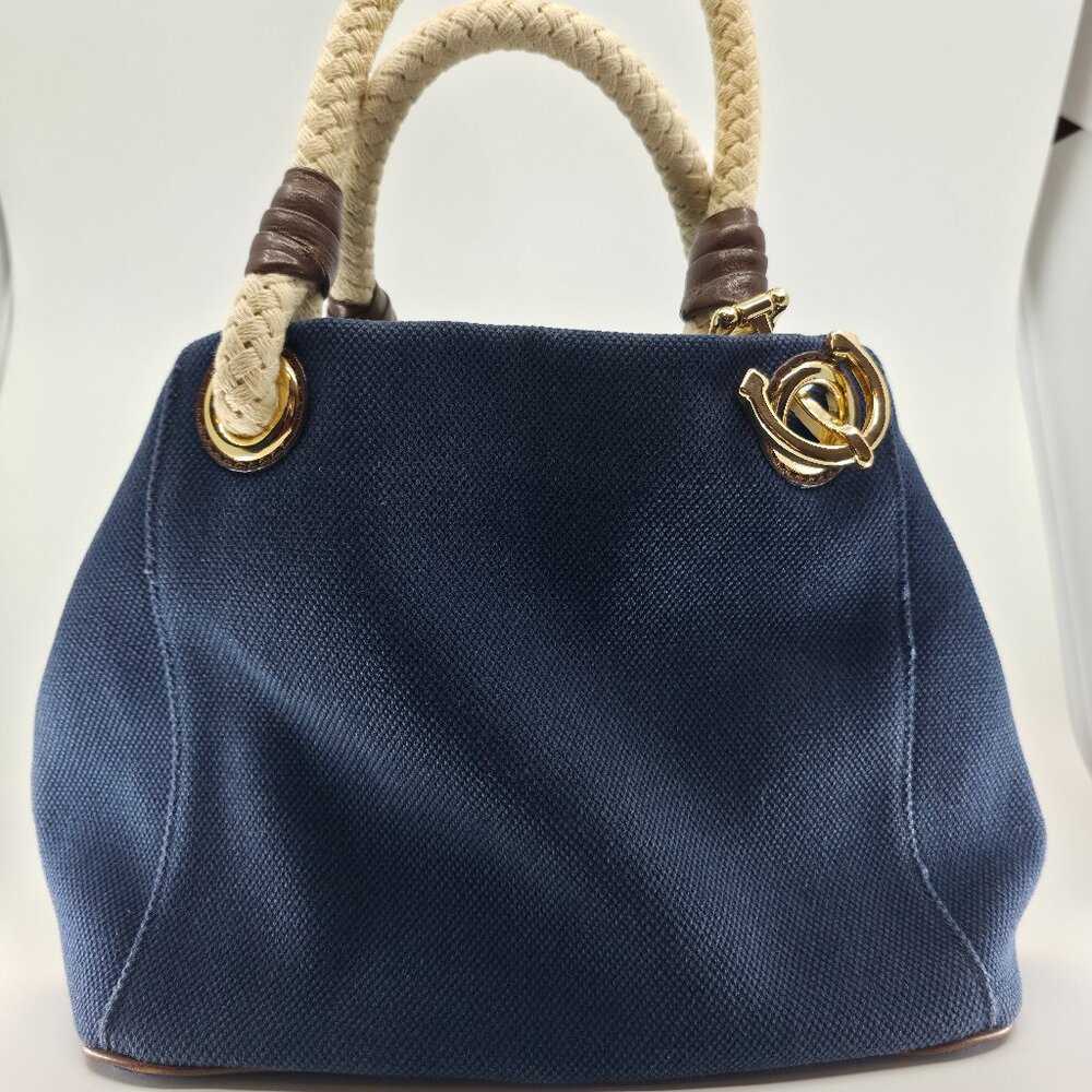 ⚓ Michael Kors Marina Navy Canvas & Braided Rope ⚓ - Picture 2 of 15